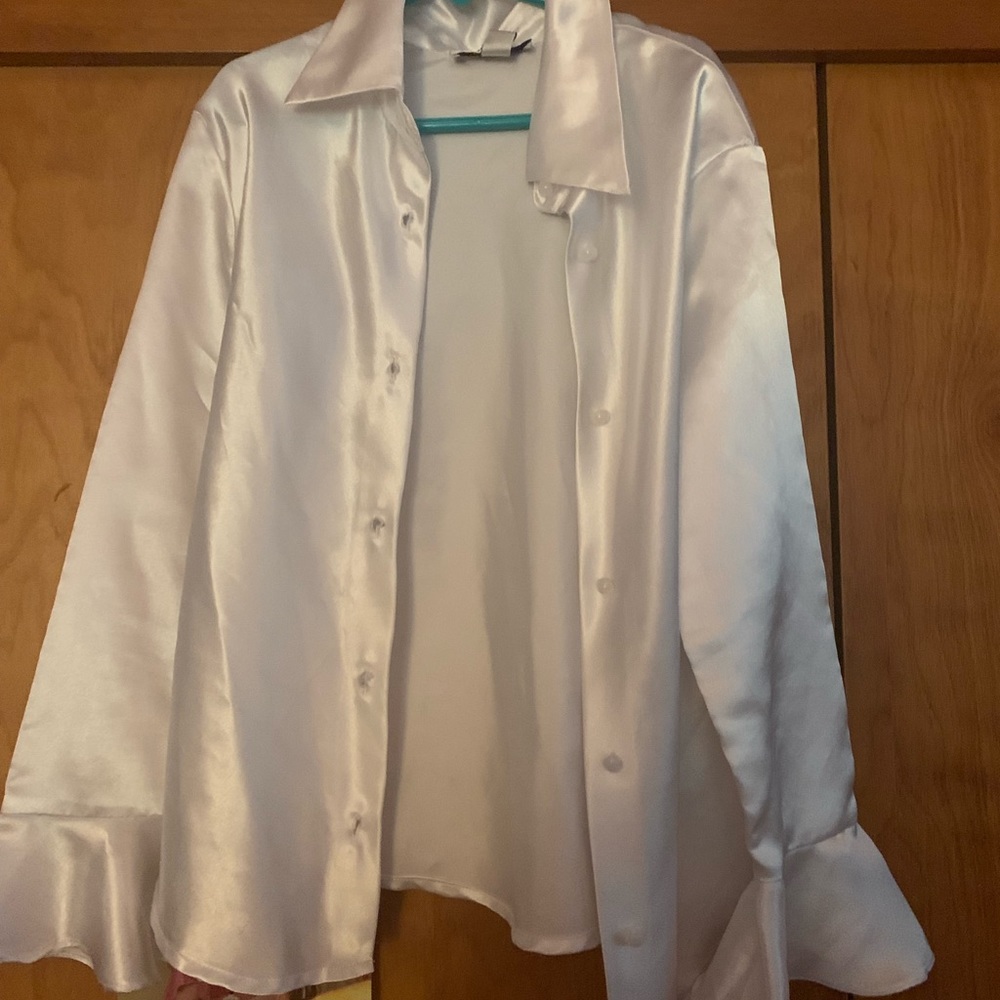 Silky white button-up
